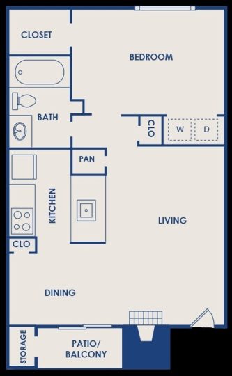 Landing at McCallum Floor Plan A2 1 Bed 1 Bath 575 sqft