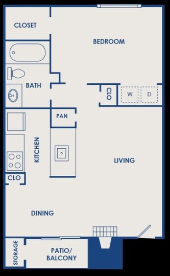 Landing at McCallum Floor Plan A4 1 Bed 1 Bath 675 sqft