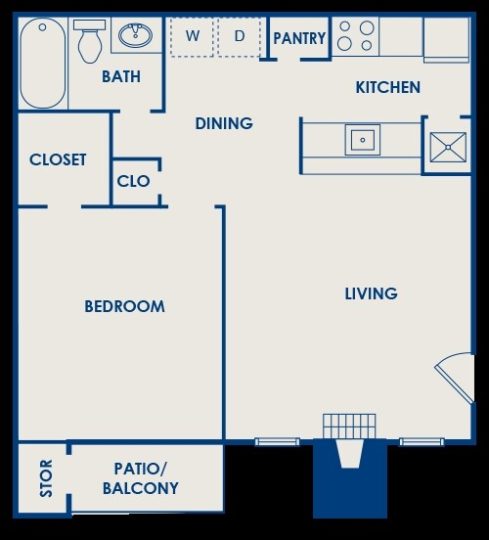 Landing at McCallum Floor Plan A5 1 Bed 1 Bath 700 sqft